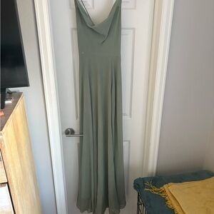 Lulu's Sage Green Cowl Neck Maxi Dress